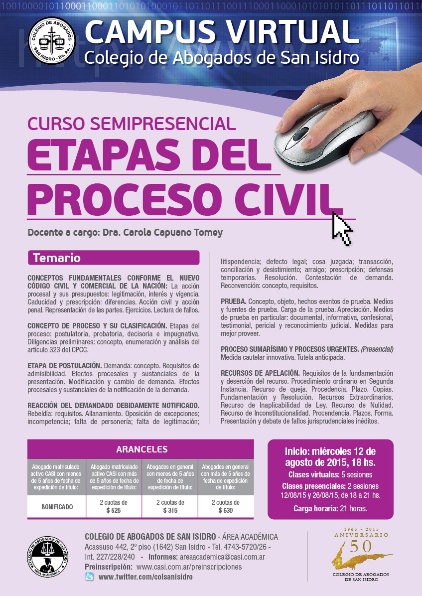 Etapas Del Proceso Civil Colegio De Abogados De San Isidro Casi My